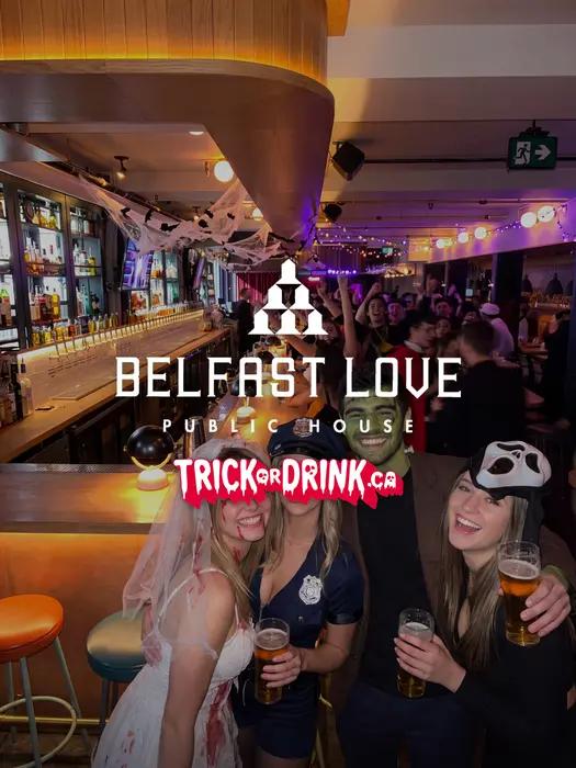 The crowd at Belfast Love on a Halloween crawl