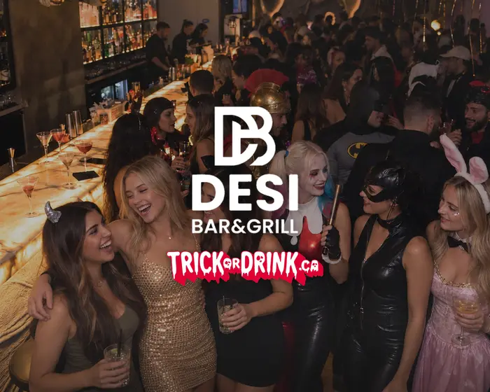 The crowd at Desi Bar and Grill on a Halloween crawl