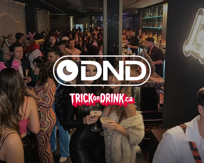 The crowd at DND Toronto on a Halloween crawl