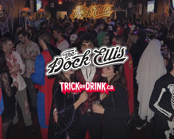 The crowd at Dock Ellis on a Halloween crawl