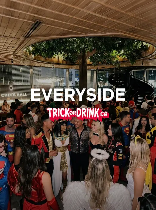 The crowd at Everyside on a Halloween crawl