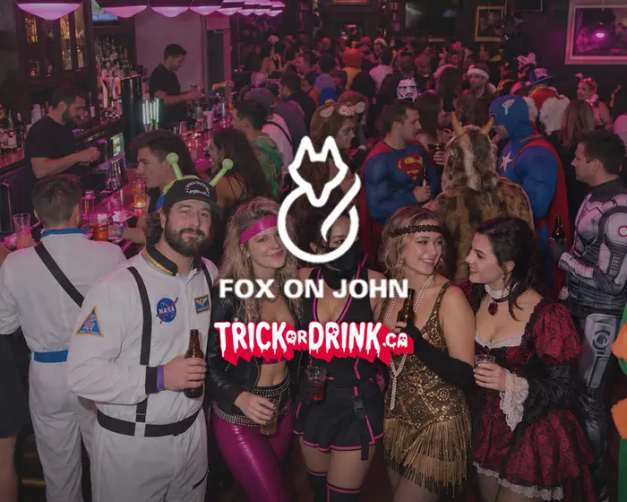 The crowd at Fox on John on a Halloween crawl