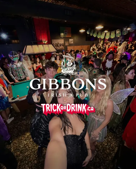 The crowd at Gibbons Irish Pub on a Halloween crawl