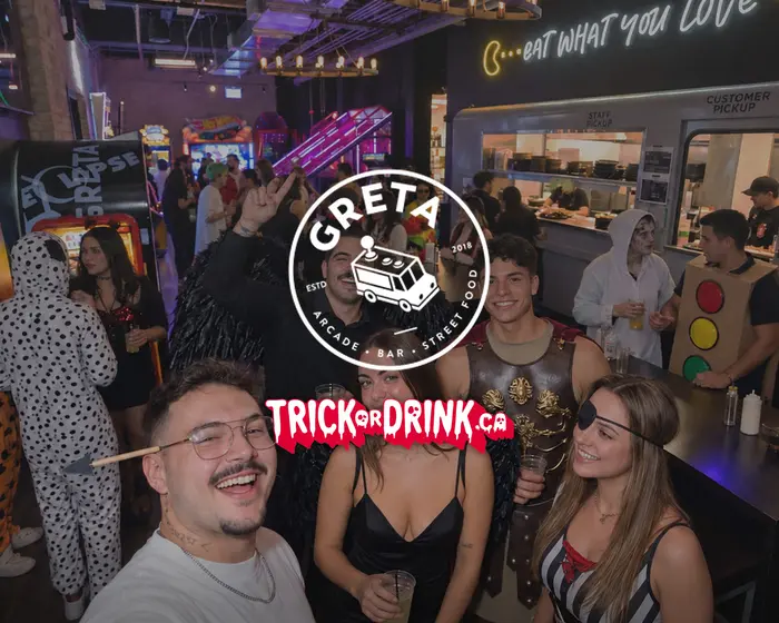 The crowd at Greta on a Halloween crawl
