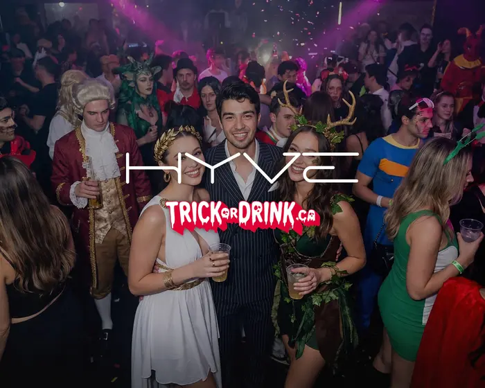 The crowd at Hyve on a Halloween crawl