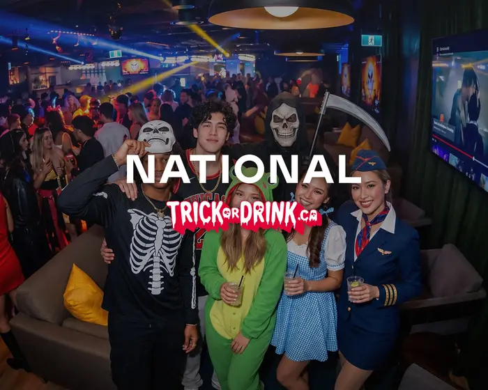 The crowd at National at The Well on a Halloween crawl