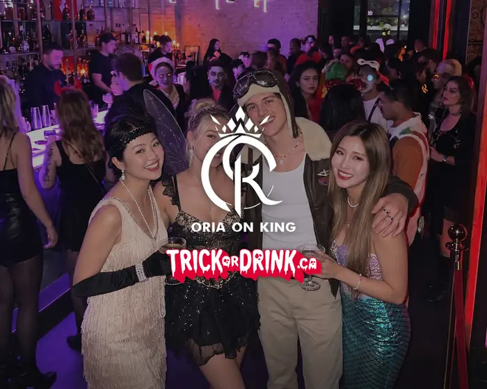 The crowd at Oria on King on a Halloween crawl