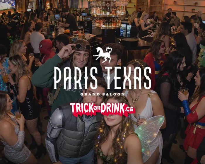 The crowd at Paris Texas on a Halloween crawl