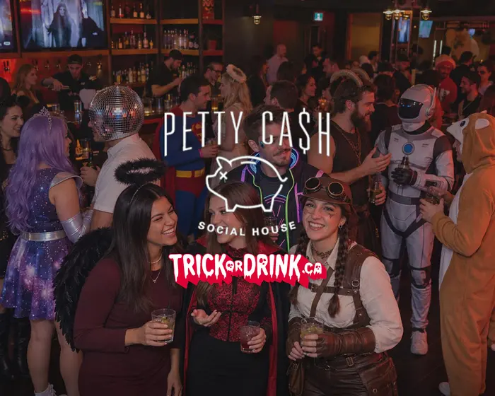 The crowd at Petty Cash on a Halloween crawl