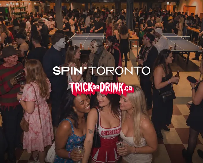 The crowd at SPIN Toronto on a Halloween crawl